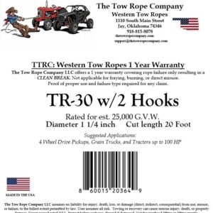 WESTERN TOW ROPE TR-30 w/2 Hooks